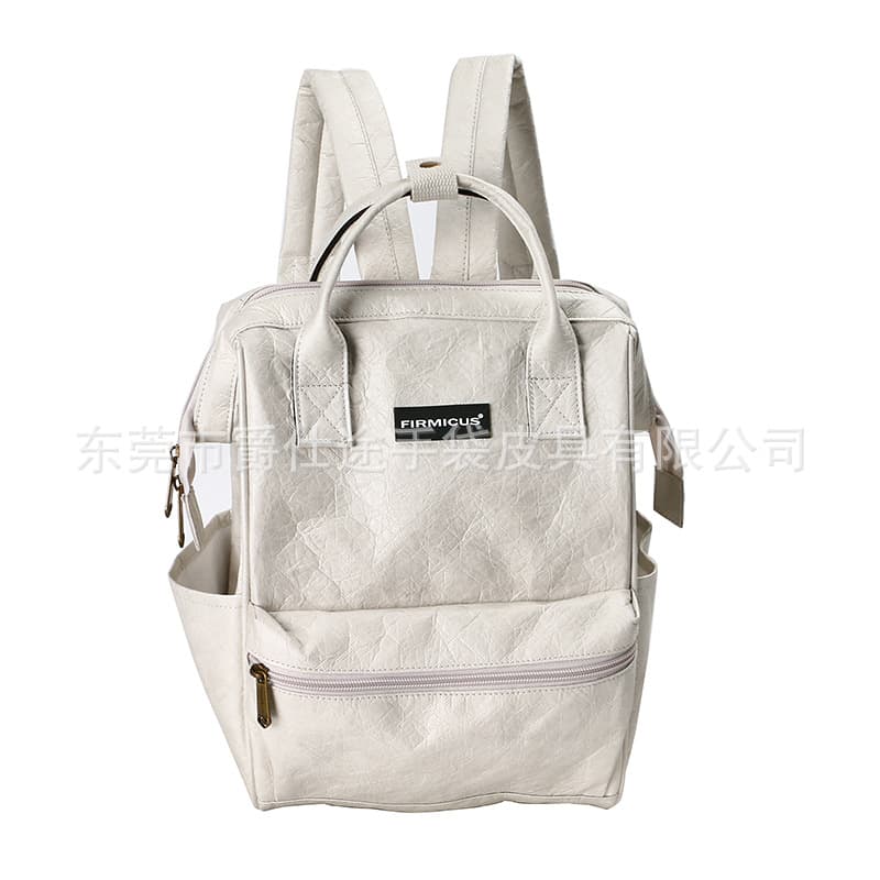 Internet Famous Ins Dupont Paper Backpack, White Eco-friendly Tyvek Backpack, Creative Handheld Mommy Backpack