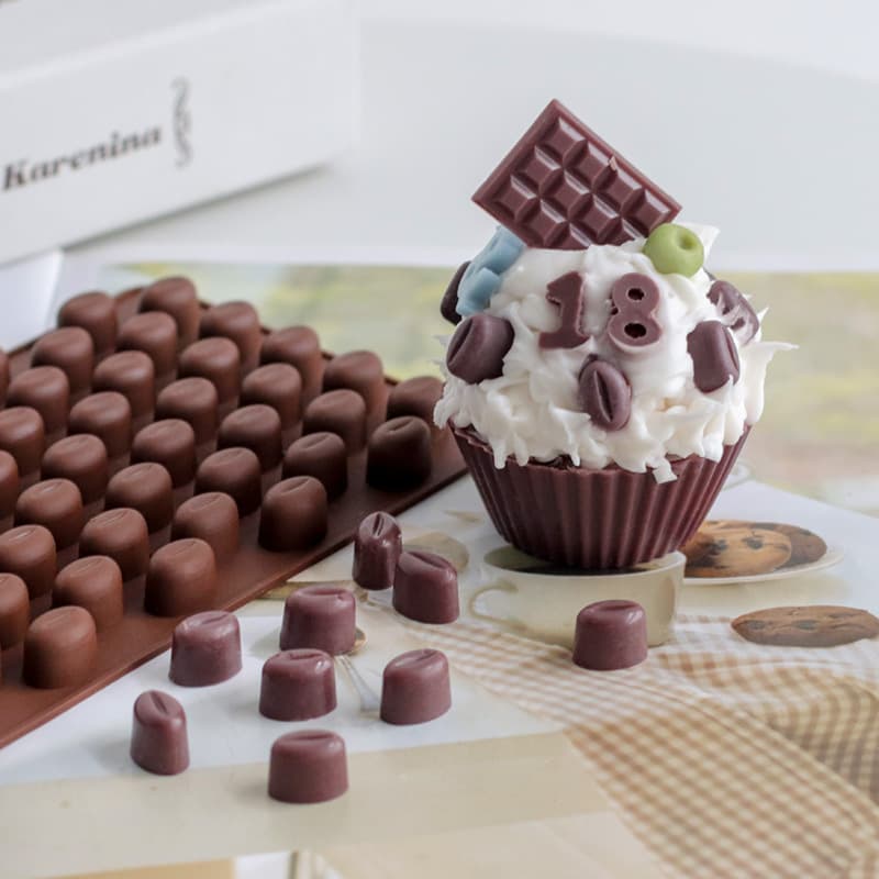 Cake Decorating Wax Baking Chocolate Scented Candle DIY Material Coffee Bean Candle Silicone Mold