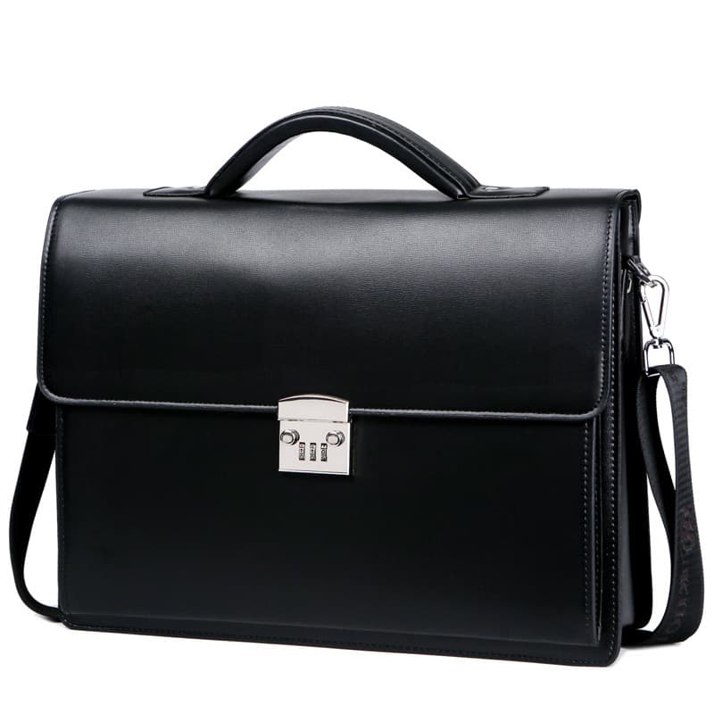 Men's Large Capacity Business Handbag with Password Lock PU Leather Computer Bag for Office Use Cool Kangaroo Brand