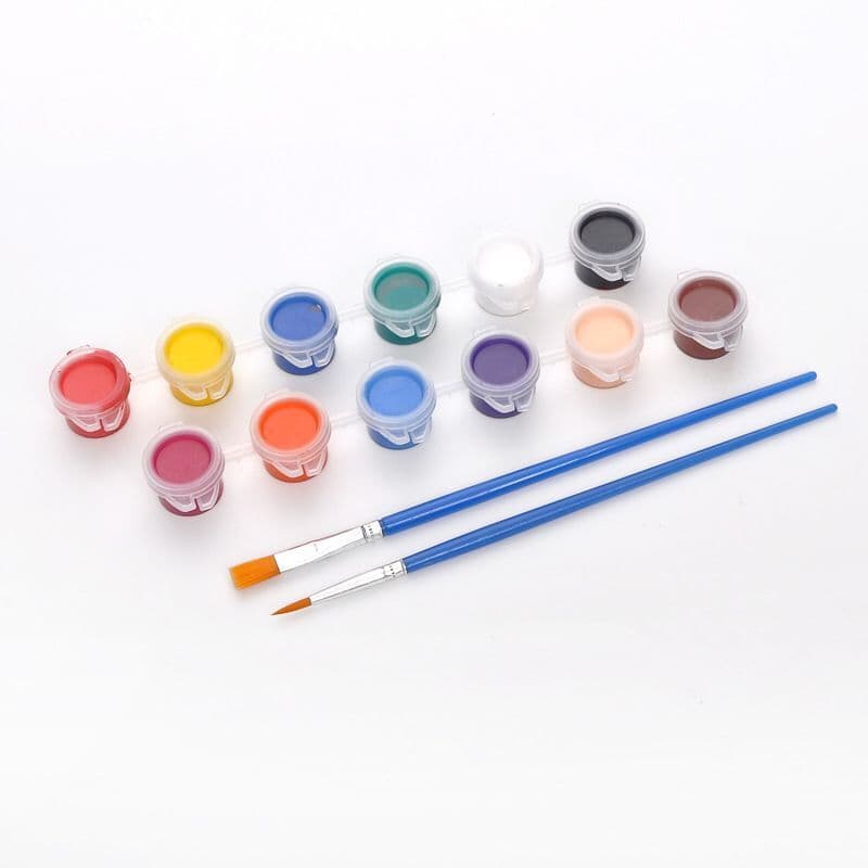 12-Color Plaster Paint + Brushes DIY Aromatherapy Plaster Coloring Car Plaster Perfume Painting Set