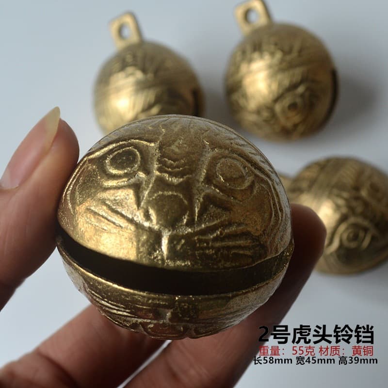 Large cow bell, horse camel bell, tiger head brass bell, pet bell, weather-proof metal warning bell pendant