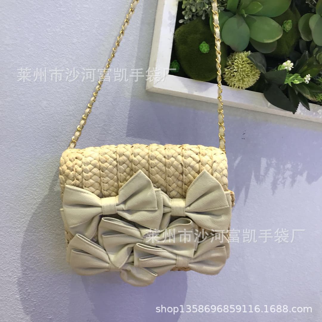 Corn Husk Butterfly Crossbody Bag Fashion Single Shoulder Straw Woven Bag Versatile Casual Bag Fresh Pastoral Lady Bag