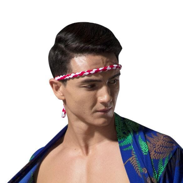 Men's Sumo Cotton-Linen Headband, Japanese Style Wind Bear Large Head Circumference Tying Headband, Adjustable Six Feet [Headband]