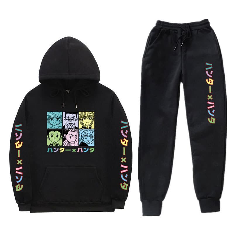 Japanese Anime Hunter x Hunter Hoodie Set European Size Unisex Sweatshirt and Joggers