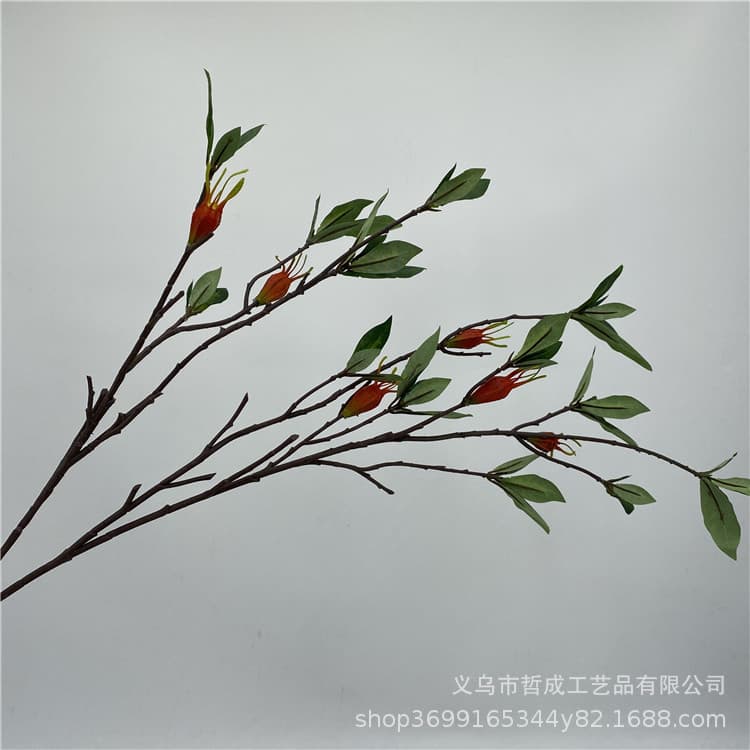 Modern Luxury Home Decor with Yellow Faux Berry Branches, Ideal for Living Room or Dining Table