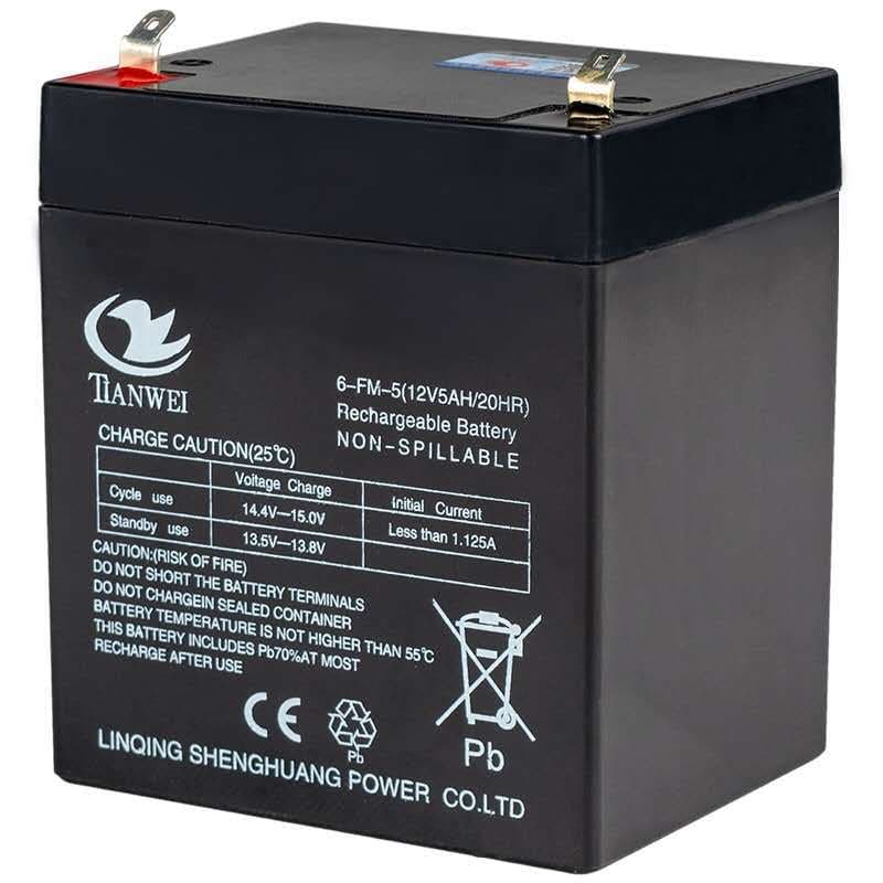 Tianwei Battery 12V5AH/4.5A for Fire Shutter Control Cabinets, UPS, and Children's Vehicle Batteries