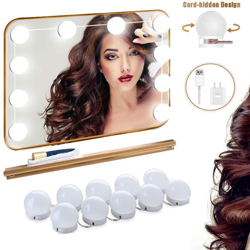 New Makeup Mirror Bulb with Retractable Cord Hollywood Vanity Light LED Mirror Bulb