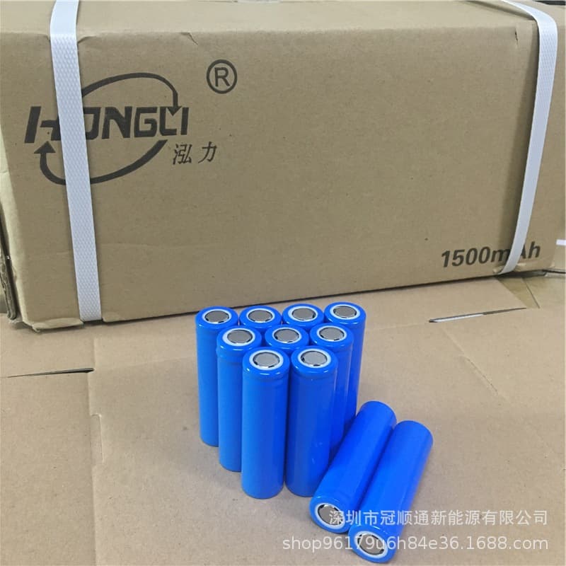 Hongli 18650 lithium battery 1500MAH 1800mAh brand new A-grade flat tip lithium battery factory direct sale