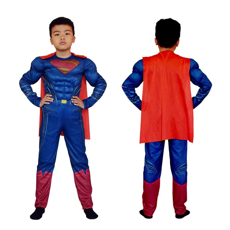 Justice League Superman 2-piece Halloween costume Superman Returns muscle suit children's costume