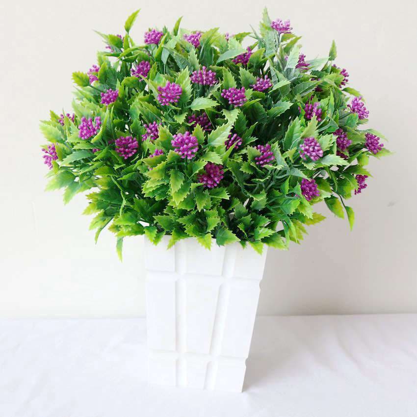 Artificial Plastic Grass Bunch, Fake Plant Soft Decoration Eucalyptus Milan Fruit
