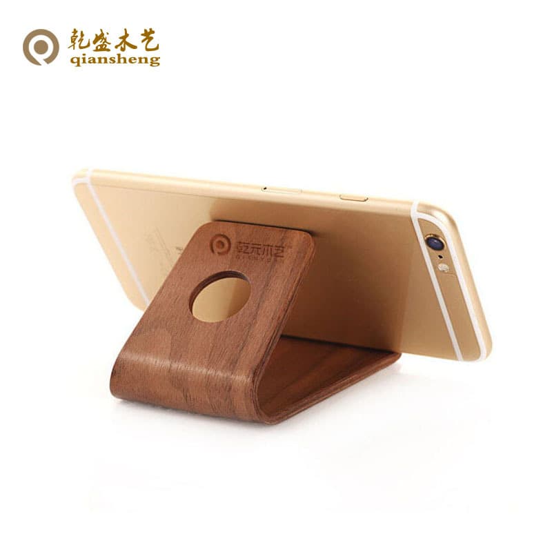 Wooden Phone Stand Curved Wood Lazy Wooden Base Phone Charging Stand Wood Craft Factory Processing