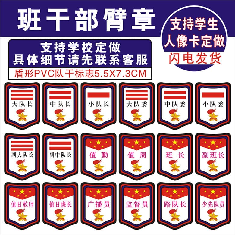 Squad leader, squadron leader, and senior captain. Squad committee, squadron committee, and group committee. One line and two lines. Cadre armbands.
