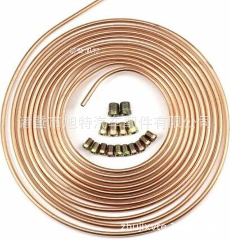 Bundy pipe 6mm copper-plated white zinc various accessories connector brake screw iron external thread nut oil pipe connector
