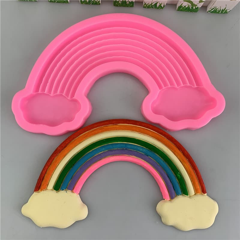 Large Rainbow Tree Silicone Mold Baking Cake Decoration Tool Candle Drop Gel Mold for Cake Bread Mousse Jelly Chocolate