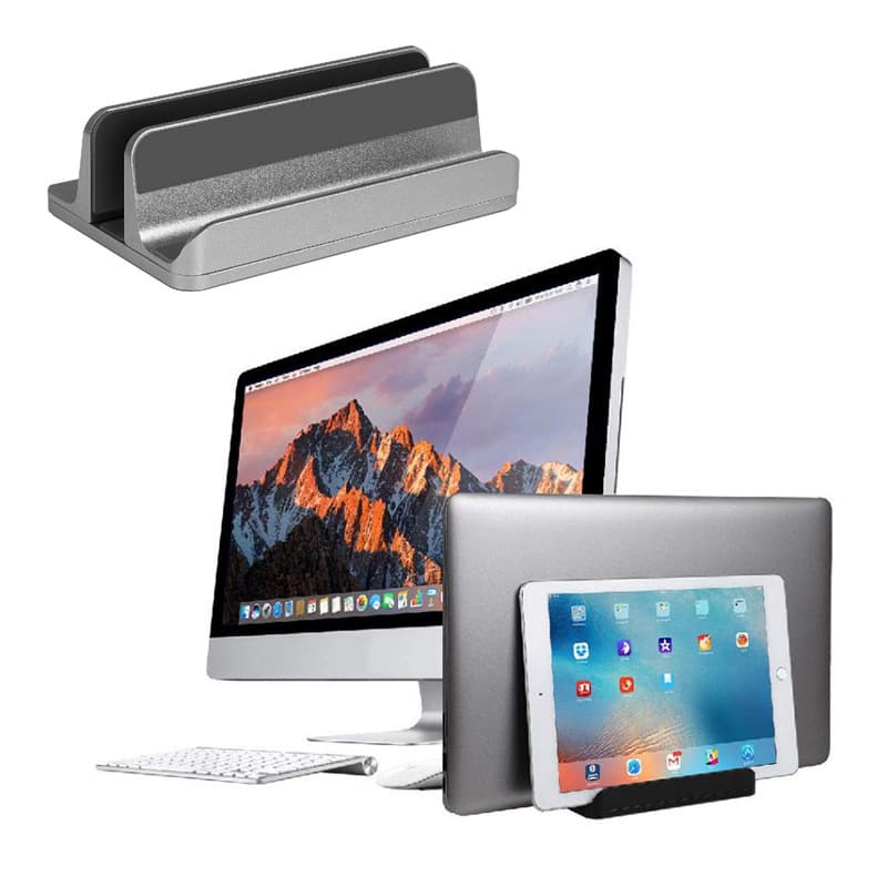 Aluminum Alloy Laptop Vertical Stand Base Metal Desktop Heat Dissipation Storage Rack Digital Computer Tablet Stand