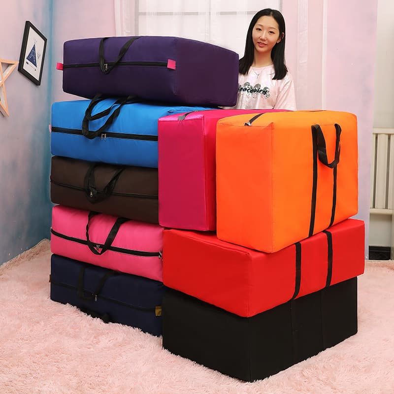 Solid Color Thickened Oxford Cloth Moving Bag Large Capacity Oxford Cloth Storage Packing Bag Quilt Bag