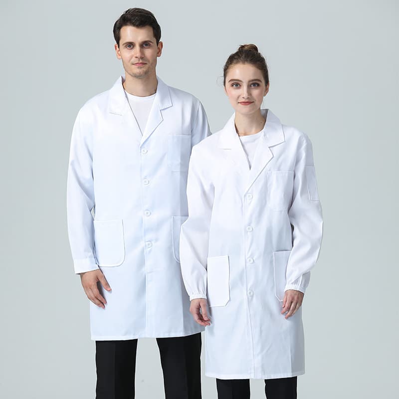 Long-sleeve chef coat, nurse uniform, lab coat for summer, beauty salon esthetician, tattoo artist, pharmacy, drugstore workwear