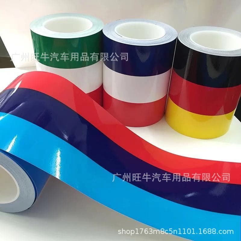 Universal Car Italy France Germany BMW Three-Color Flag Roof Decal Racing Stripe Modification Rearview Mirror Sticker