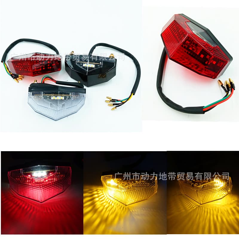 Motorcycle Tail Light Brake Light Retro LED Brake Tail Light Electric Vehicle Tail Light Harley Motorcycle Modified Rear Tail Light