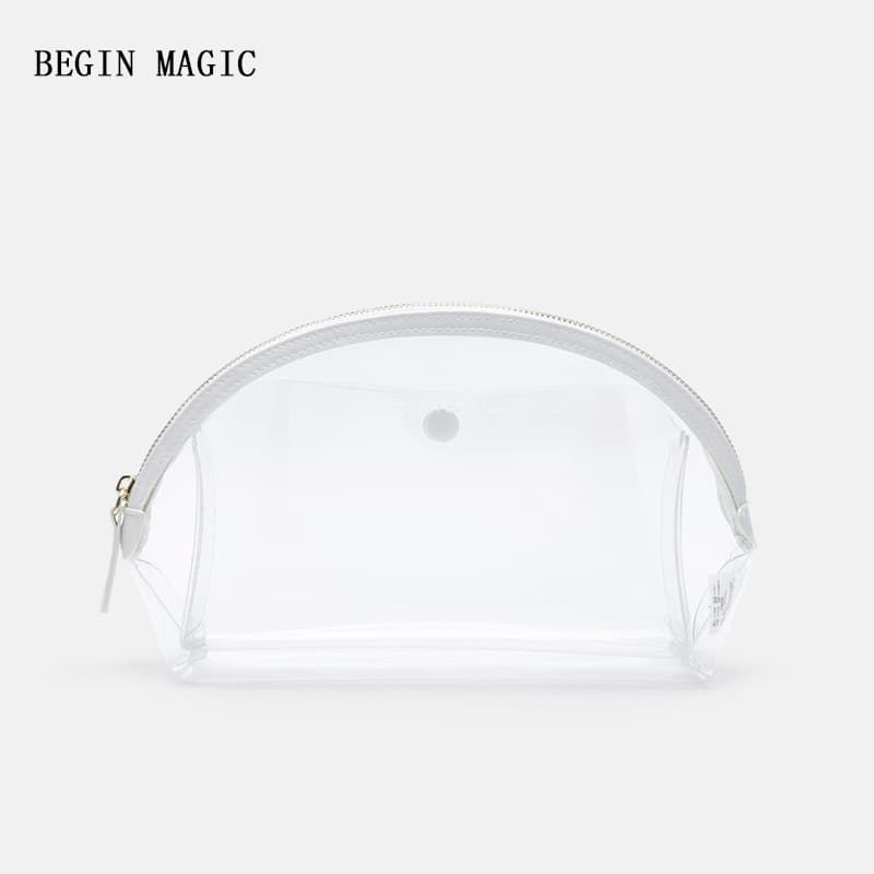 2020 New Custom Transparent Makeup Bag, Viral Large Capacity Travel Toiletry Pouch Portable PVC Waterproof