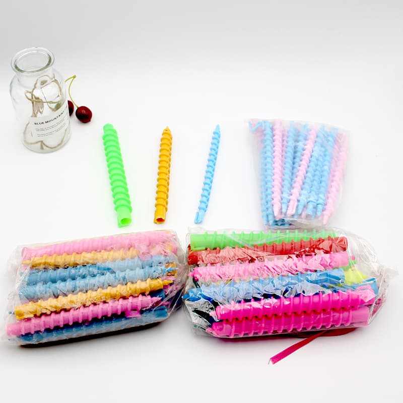Factory direct sales screw bar plastic cold perm bar threaded perm core hair styling big wave curly hair perm bar