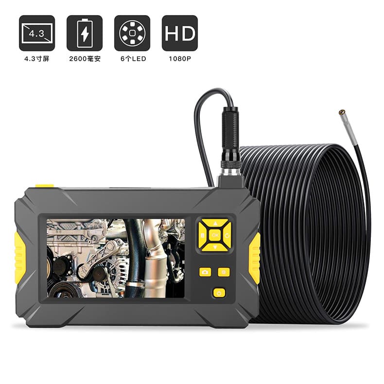 [Customized] 4.3inch Detachable Lens Endoscope with Screen Car Maintenance Visual Tool Peep Mirror