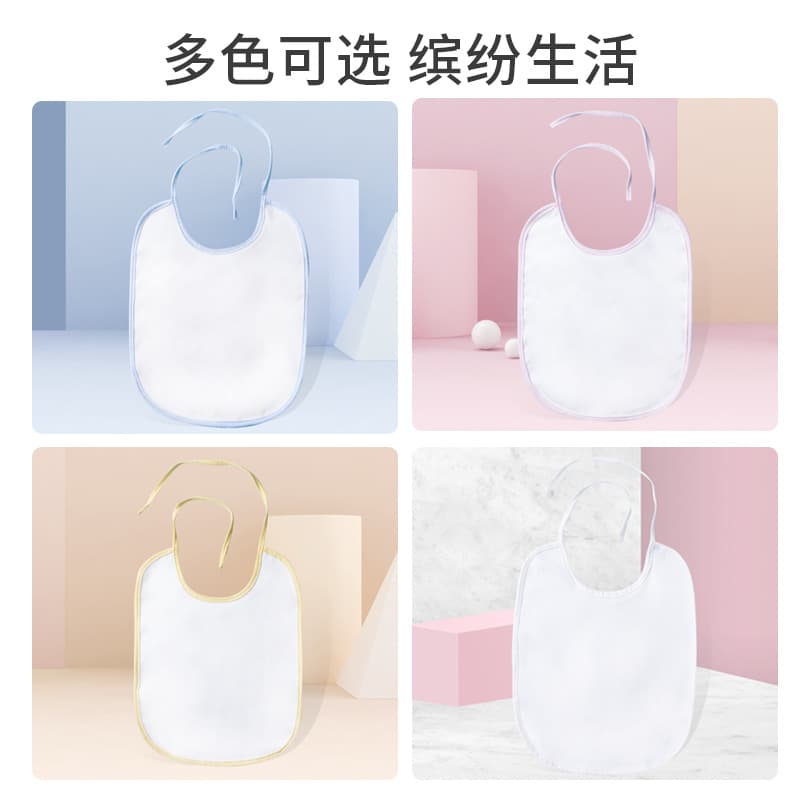 Customized Waterproof and Stain-Resistant Children's Painting Lace-Up Neck Bib, Baby Pure Cotton Drool Napkin, Infant Saliva Bib