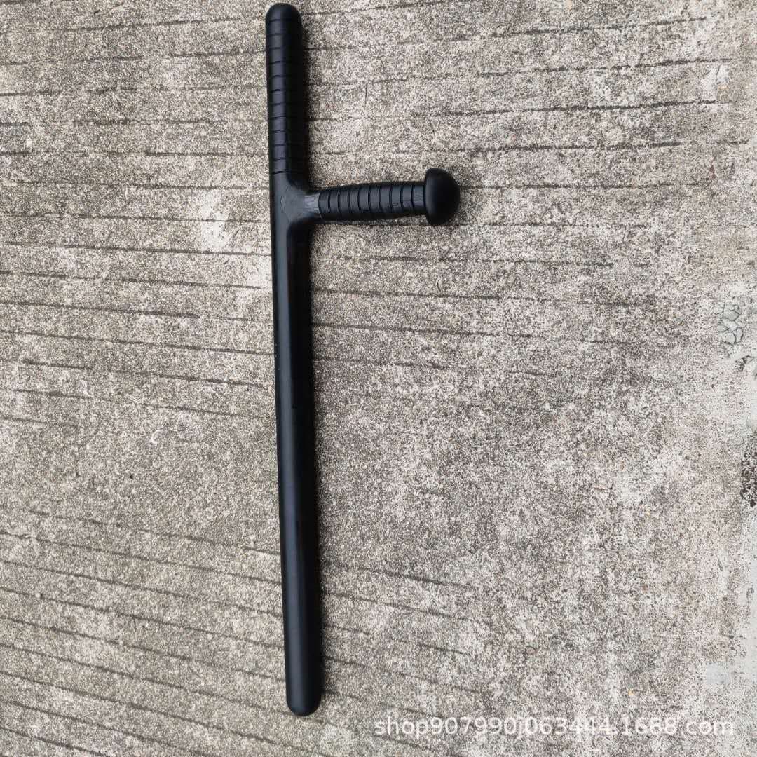 PC T-Baton T-Shaped Stick T-Bar Self-Defense Baton for Vehicle and Martial Arts, Riot Control Rubber Baton