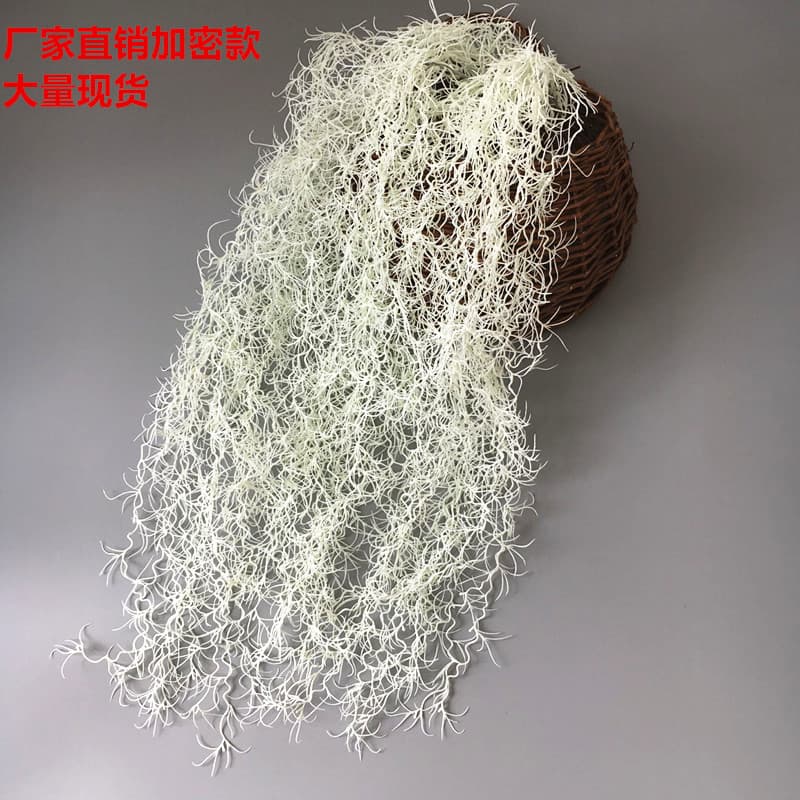 Factory wholesale artificial green plants old man's beard, hanging plants wall decoration, artificial plastic white air plant