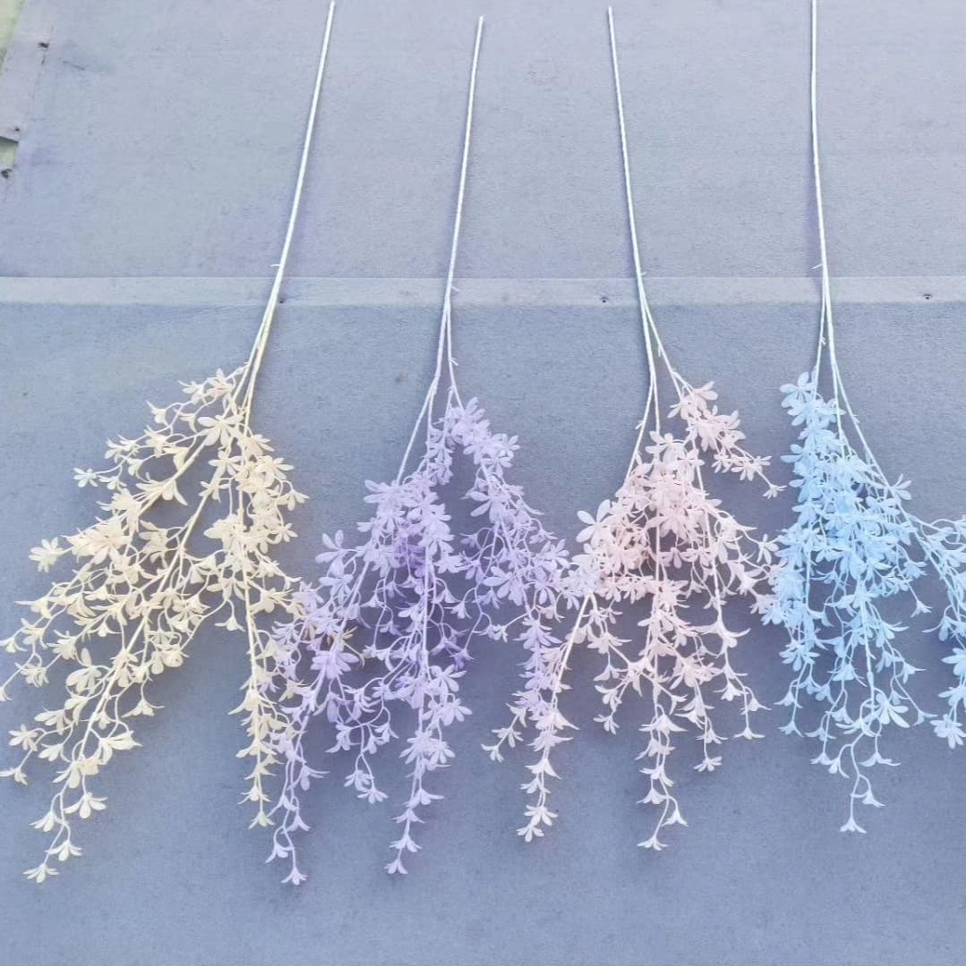 Wholesale Simulation Flowers Plastic Oncidium Wedding Hall Banquet Decoration Plastic Spray-Colored Artificial Flowers Photography Props Shooting