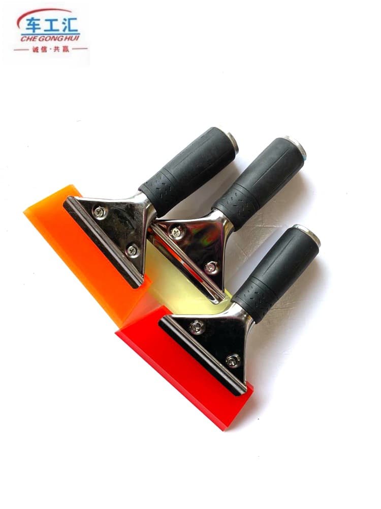 Car Window Tint Tool Stainless Steel Handle Soft Rubber Squeegee for Glass Film Water Removal and Cleaning Scraper