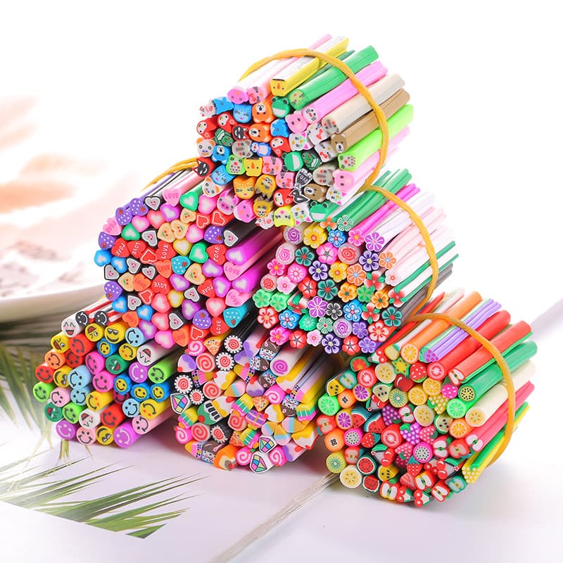 Manufacturer wholesale soft clay fruit strips hot selling smiley face cake cartoon animal soft clay strips 50 strips in a pack