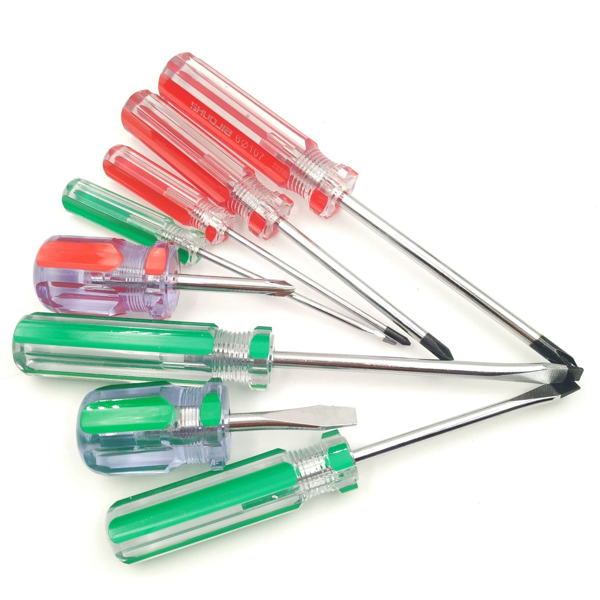 Dual-Color Strip Handle Screwdriver Crystal Cross Slotted Mini Transparent Screwdriver Driver Screwdriver Factory Direct
