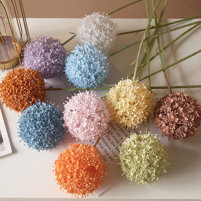 High-End 11-Color Onion Ball Dreamy Wedding Artificial Flower Dandelion Export Plastic Ball Home Wedding Decoration Aisle Lining
