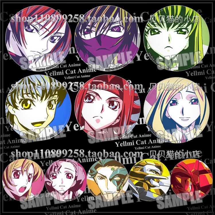 Code Geass Lelouch of the Rebellion CC Shumu Suzaku anime peripheral badge pendant mirror/B