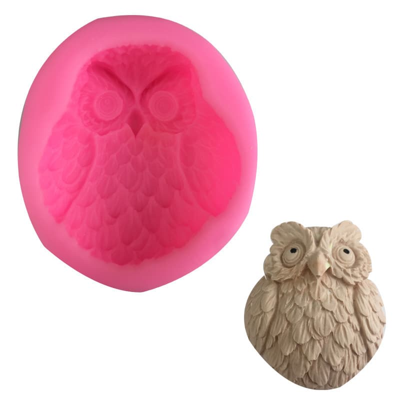 3D Owl Silicone Mold for Cake, Plaster, Aromatherapy, Handmade Soap, Cake Mold, Other, No Silicone