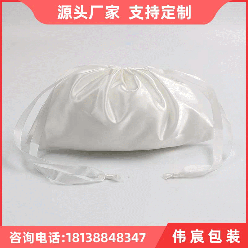Stock Satin Drawstring Bags for Gifts, Production Supply