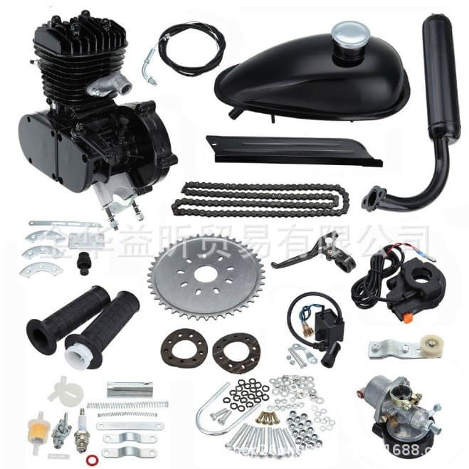 Black Two-stroke 50cc Motorcycle Engine Kit Engine 80cc Pk80 Gasoline Motorcycle Parts Kit
