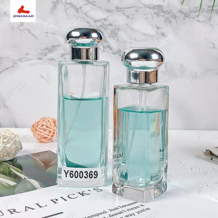 Factory Direct Supply Empty Glass Perfume Bottles 35ml 75ml Crystal White Material Square Perfume Bottle with Cap