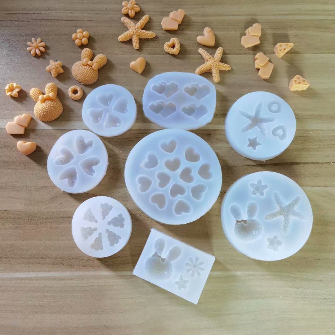Various Heart Cheese Starfish Baking Molds Cookie Chocolate Silicone Mold Clay Mold