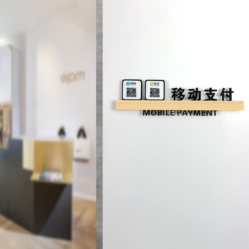 Premium Mobile Payment Sign with QR Code Sticker for Cashier Counter
