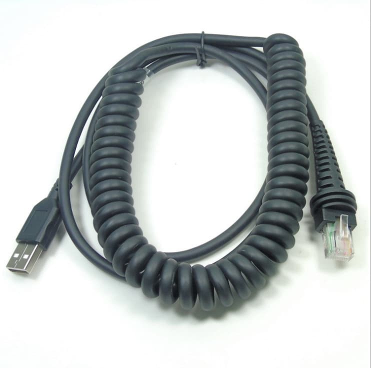 3-meter coiled USB data cable for Honeywell 1900G, 1300G, 1400G barcode scanners