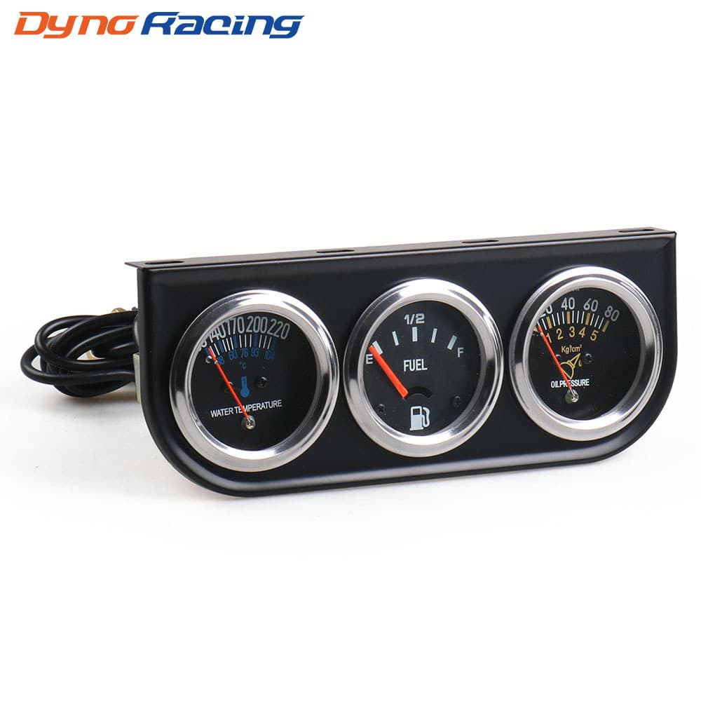 Car Combination Gauge Mechanical Triple Gauge Water Temperature + Oil Pressure + Fuel Level Three-in-One Instrument