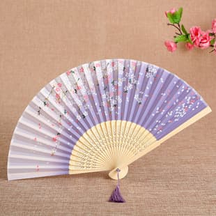 Women's Folding Fan, Rave Fan, Stock Imitation Silk Fan, Silk Chinese Style Fan, Smile Fan, Japanese Style Women's Fan