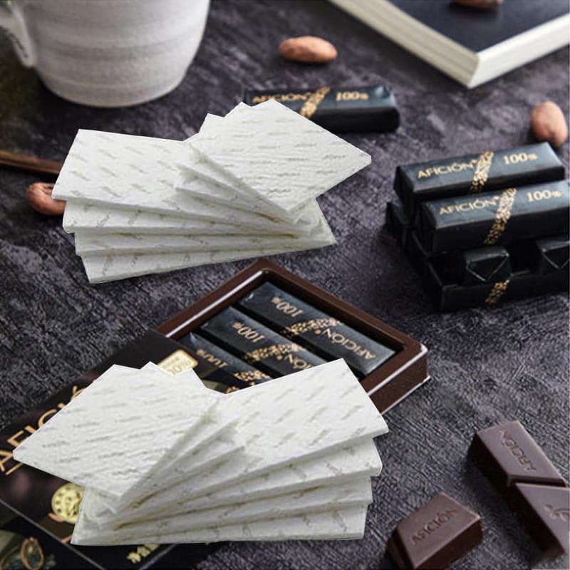 Professional custom chocolate cushion paper pads, 3-layer white rectangular food-specific, various shapes, factory direct.