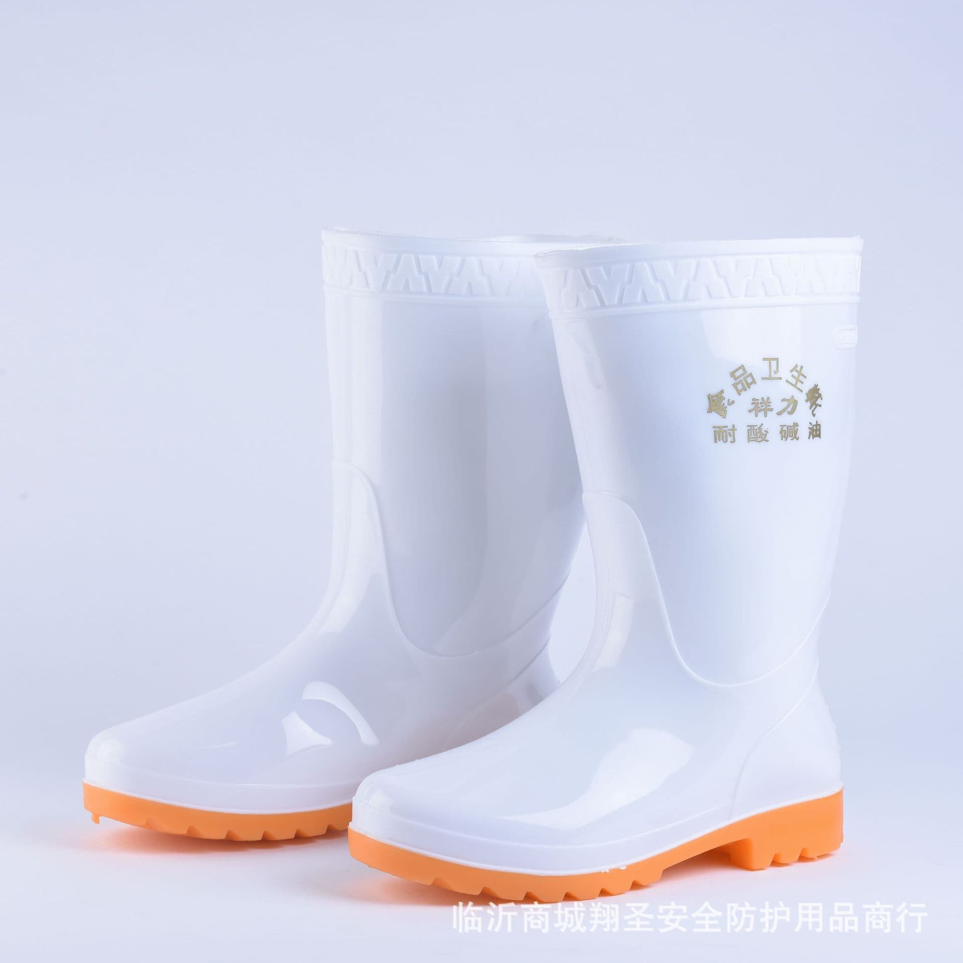 Mid-High Boots Rain Boots Food Grade Boots White Unisex Cafeteria Rain Shoes Factory