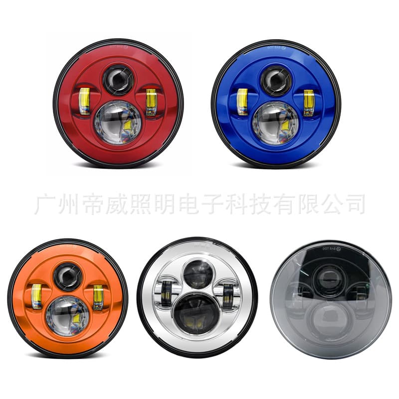 7-inch Color Compatible Harley Modified Headlight 7-inch Color Jeep Modified Headlight Wrangler Headlight
