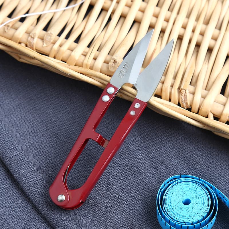 Manufacturer Direct Supply: Zhi Min Cross-Stitch Thread Scissors, U-Shaped Spring Snips with White Blade for Home Use