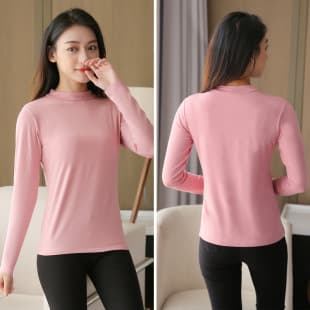 Korean Style New Hot Selling Half Turtleneck Base Layer Top for Women, Spring/Autumn, Long Sleeve, Solid Color Modal T-Shirt, Slim Fit, Versatile