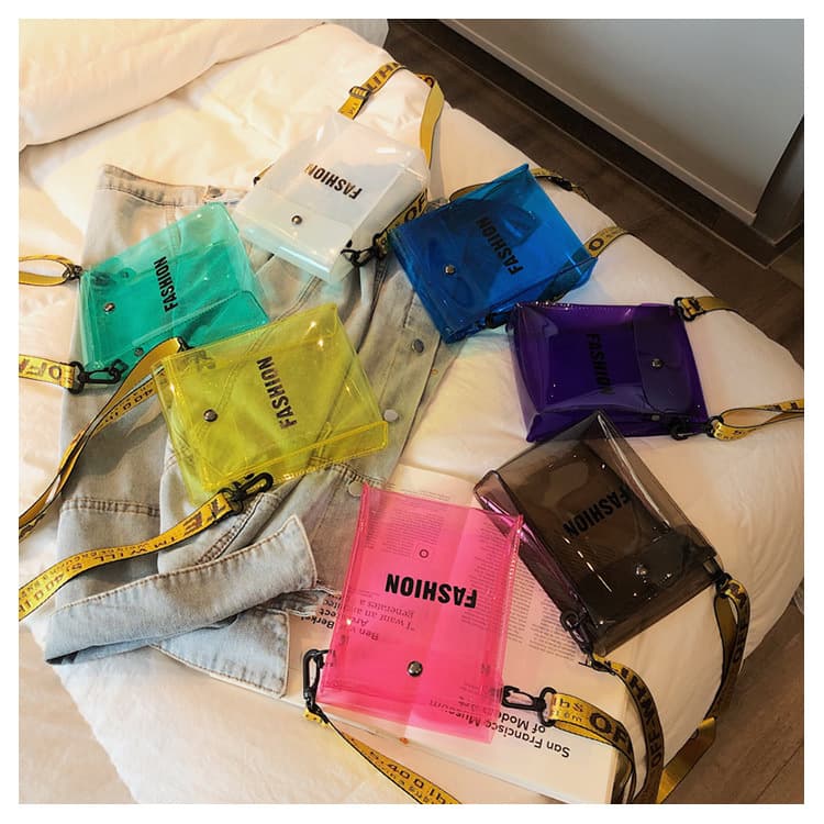 Jelly phone bag new shoulder crossbody letter beach transparent women's bag small square bag, foreign trade cross-border factory wholesale